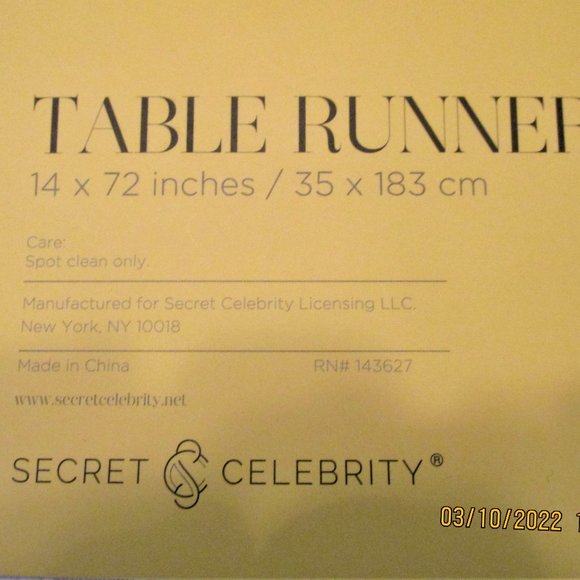 Secret Celebrity Easter Table Runner Easter Egg Embroidered 14 X 72 NWT - Picture 7 of 9